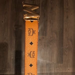 MCM Reversible Leather Belt Brown/Red M Buckle